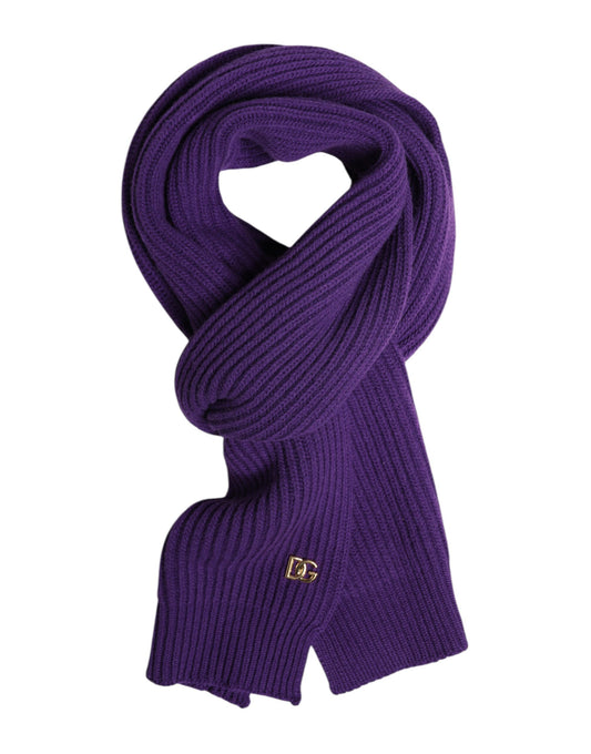 Dolce &amp; Gabbana – Lilafarbener Halswärmer mit DG-Logo, Wickelschal