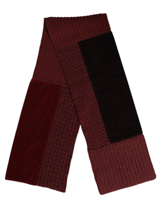 Dolce &amp; Gabbana Kastanienbrauner schwarzer Halswärmer-Wickelschal