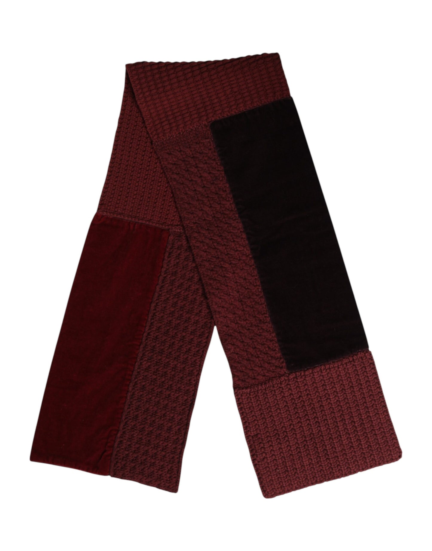 Dolce &amp; Gabbana Kastanienbrauner schwarzer Halswärmer-Wickelschal
