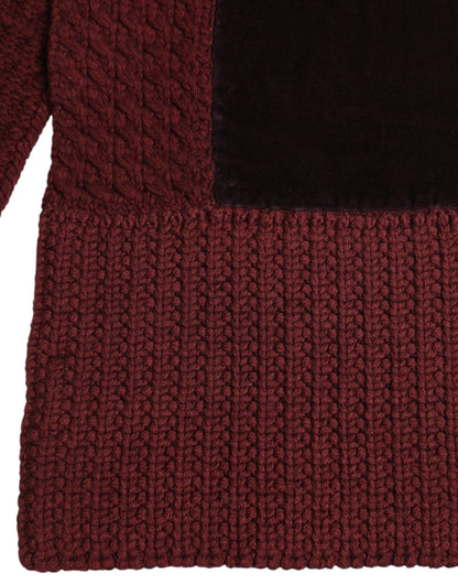 Dolce &amp; Gabbana Kastanienbrauner schwarzer Halswärmer-Wickelschal