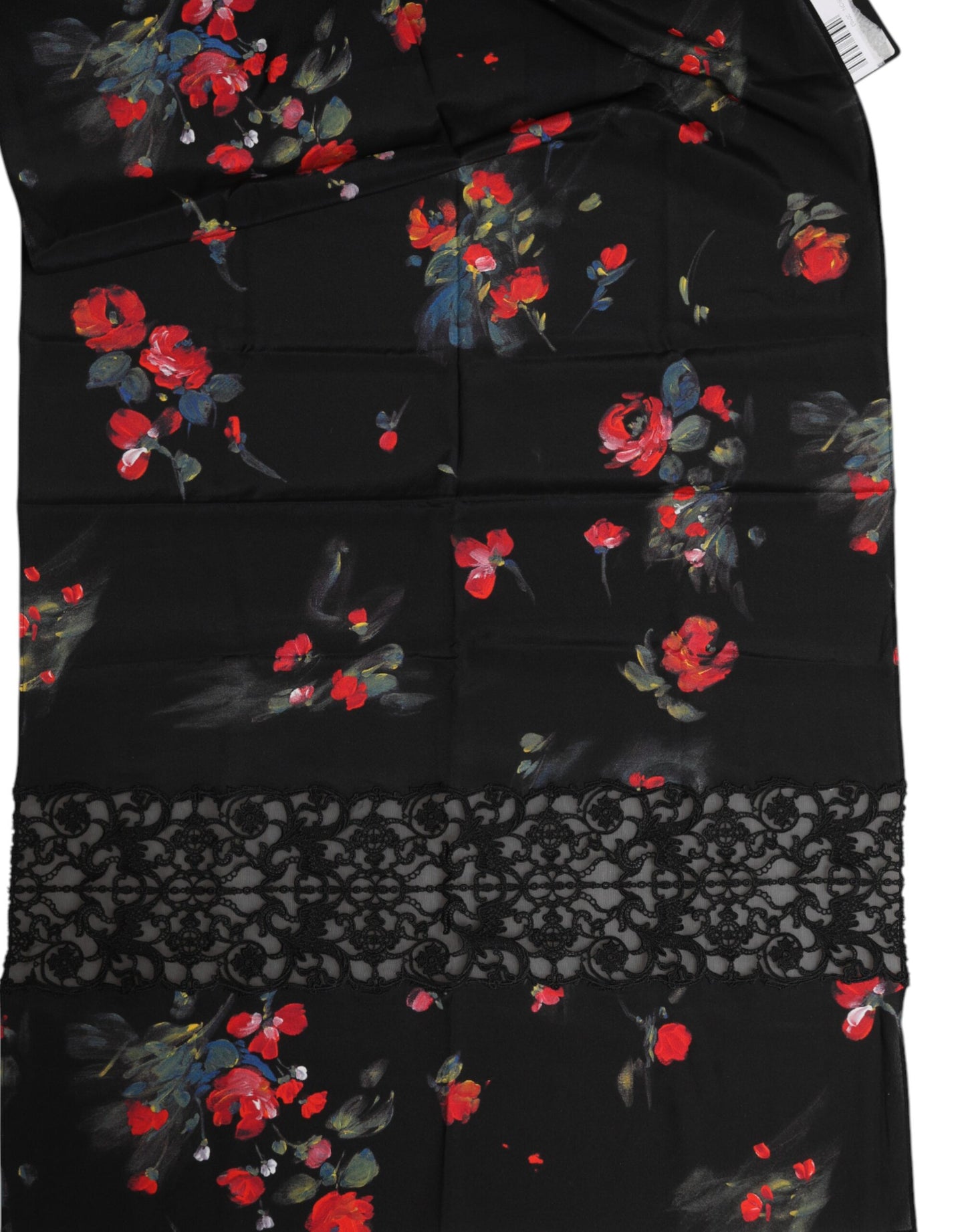 Dolce &amp; Gabbana – Schwarzer Halswärmer-Wickelschal mit Blumenmuster