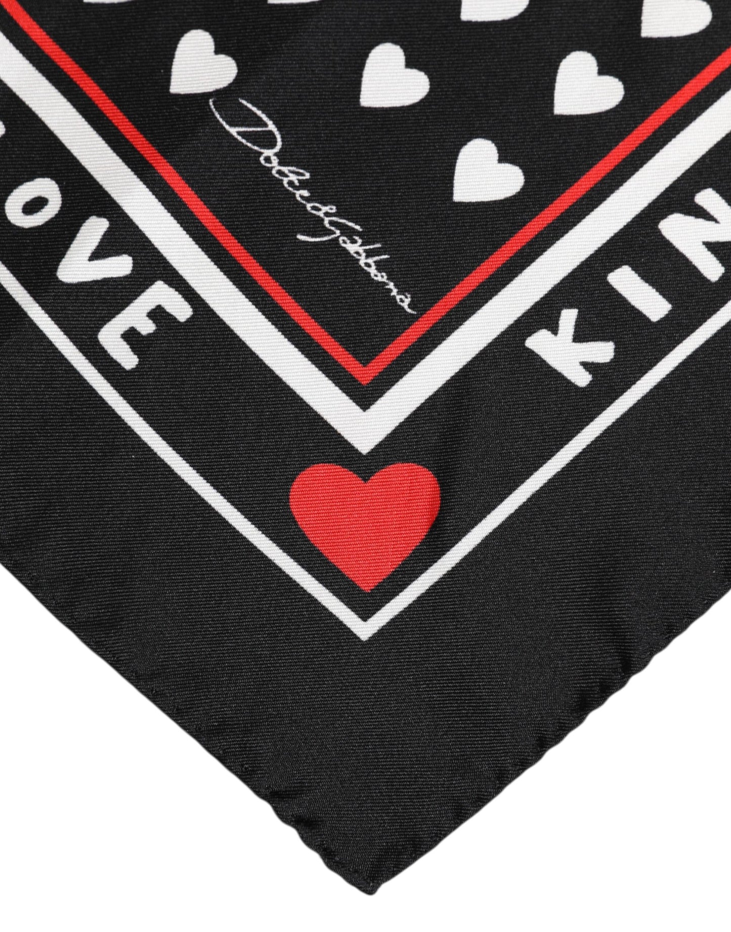 Dolce &amp; Gabbana Black Printed Silk Square Men Foulard Scarf