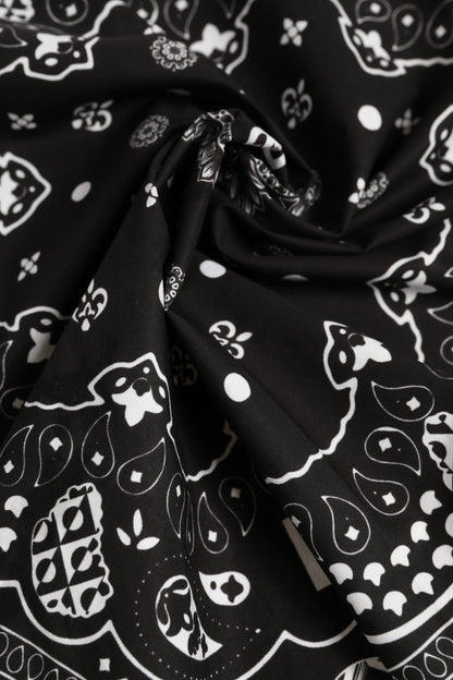 Dolce &amp; Gabbana Schwarz Weiß Bandana Square Herren Foulard Schal