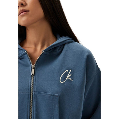 Calvin Klein Jeans – Hellblauer Kapuzenpullover aus Baumwolle