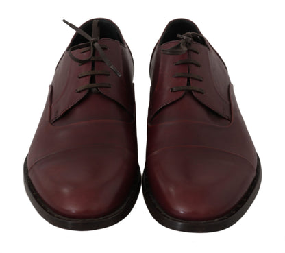 Dolce &amp; Gabbana – Formelle Derby-Schuhe aus rotem Bordeaux-Leder