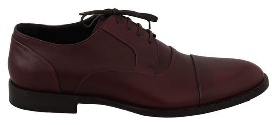 Dolce &amp; Gabbana – Formelle Derby-Schuhe aus rotem Bordeaux-Leder