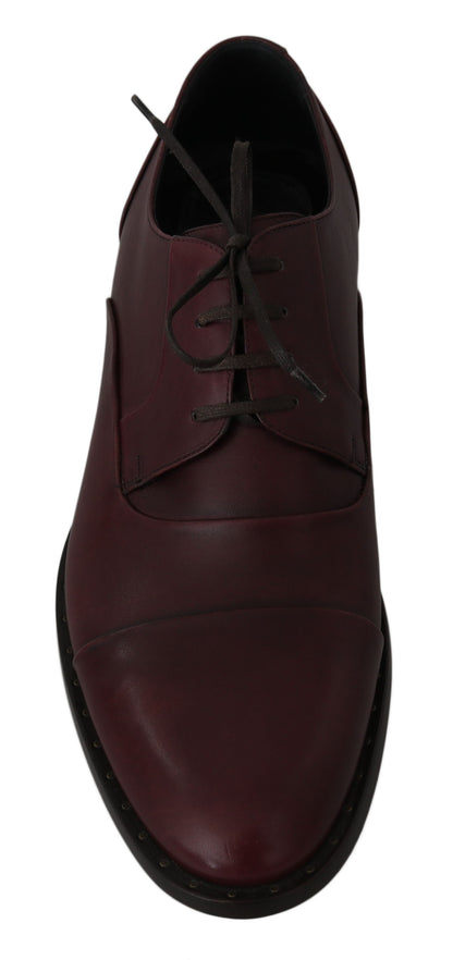 Dolce &amp; Gabbana – Formelle Derby-Schuhe aus rotem Bordeaux-Leder