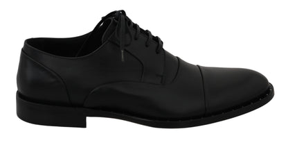 Dolce &amp; Gabbana – Formelle Derby-Schuhe aus schwarzem Leder