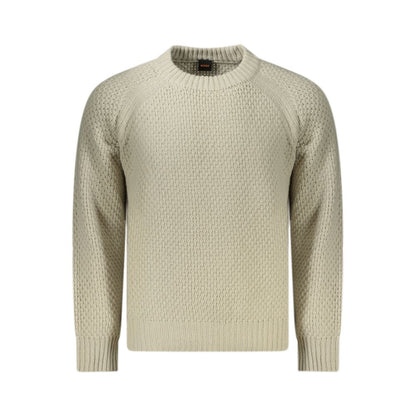Beigefarbener Wollpullover von Hugo Boss