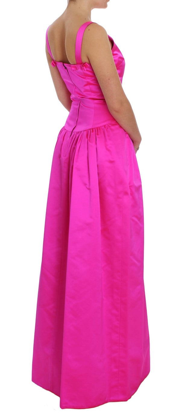 Dolce &amp; Gabbana – Langes Ballkleid aus rosa Seide