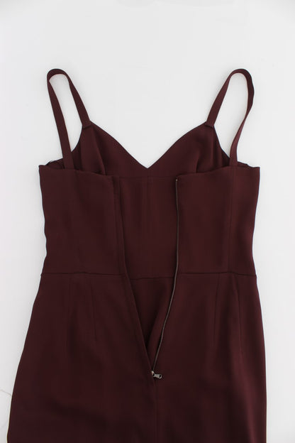 Dolce & Gabbana Bordeaux Stretch Full Length Sheath Dress