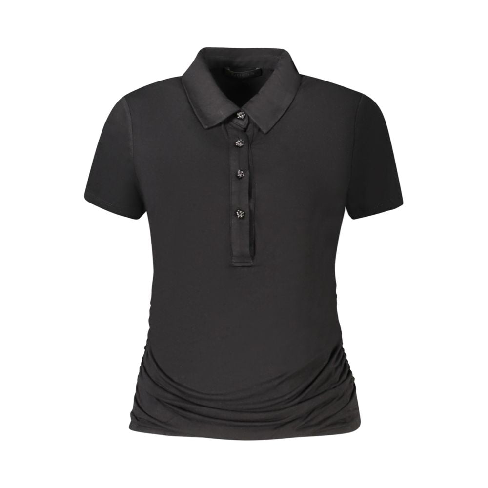 Guess Jeans – Schwarze Viskose-Tops und T-Shirts