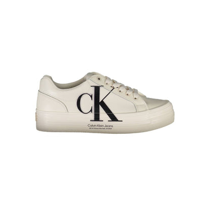 Calvin Klein – Weißer Polyester-Sneaker