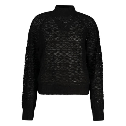 Guess Jeans – Schwarzer Pullover aus Alpaka-Leder