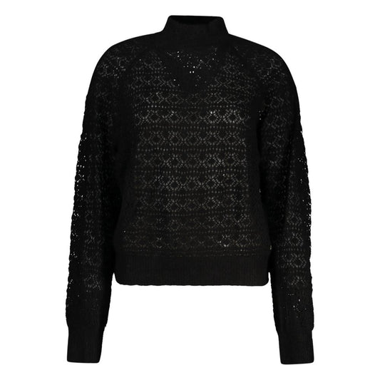 Guess Jeans – Schwarzer Pullover aus Alpaka-Leder