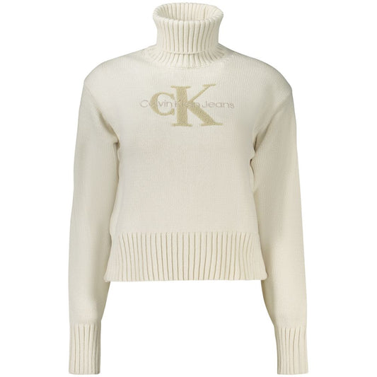 Calvin Klein – Weißer Baumwollpullover