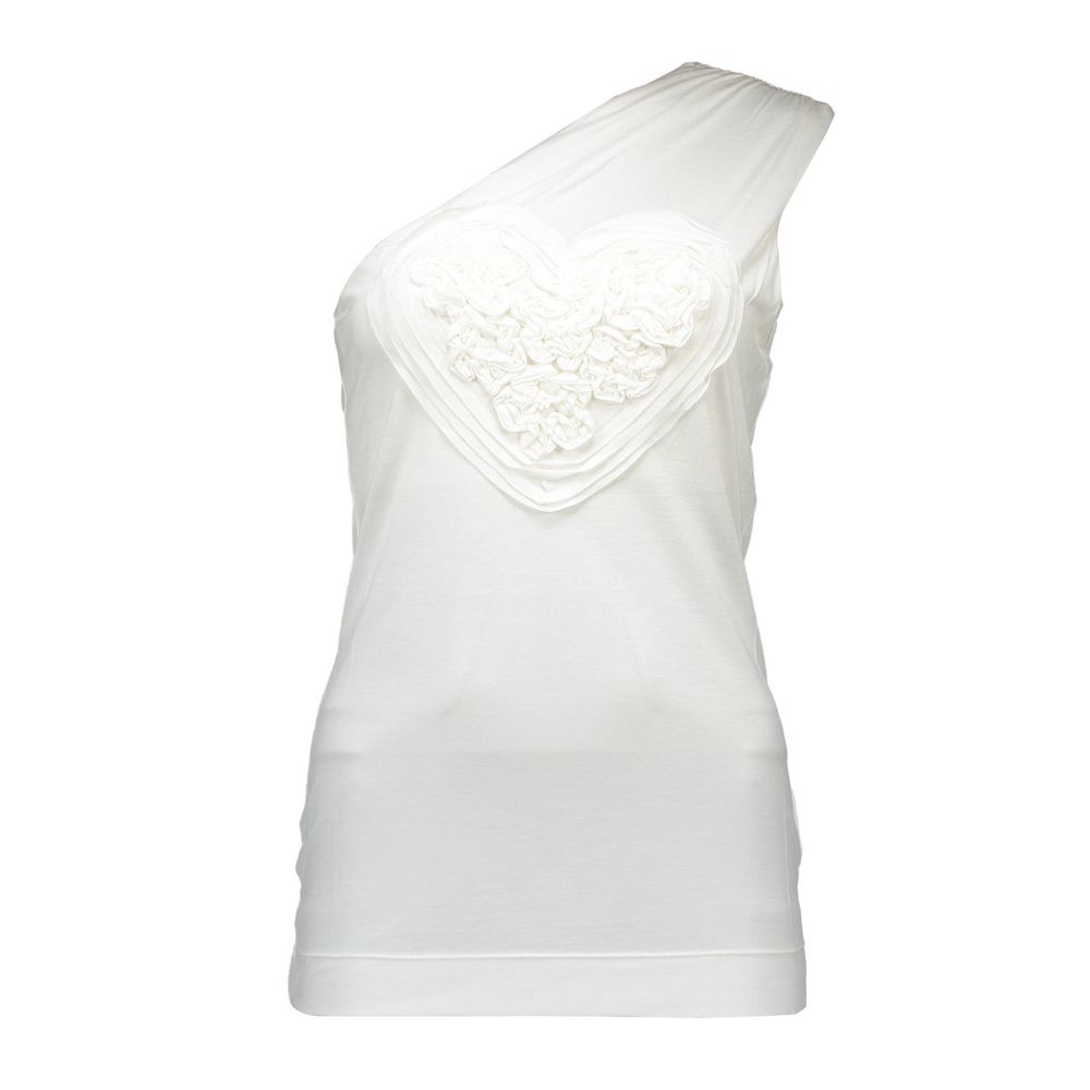 Love Moschino – Weiße Oberteile und T-Shirts aus Elastan