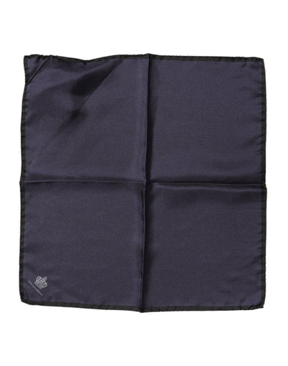 Dolce &amp; Gabbana Blauer quadratischer Foulard aus Seide mit DG-Krone für Herren
