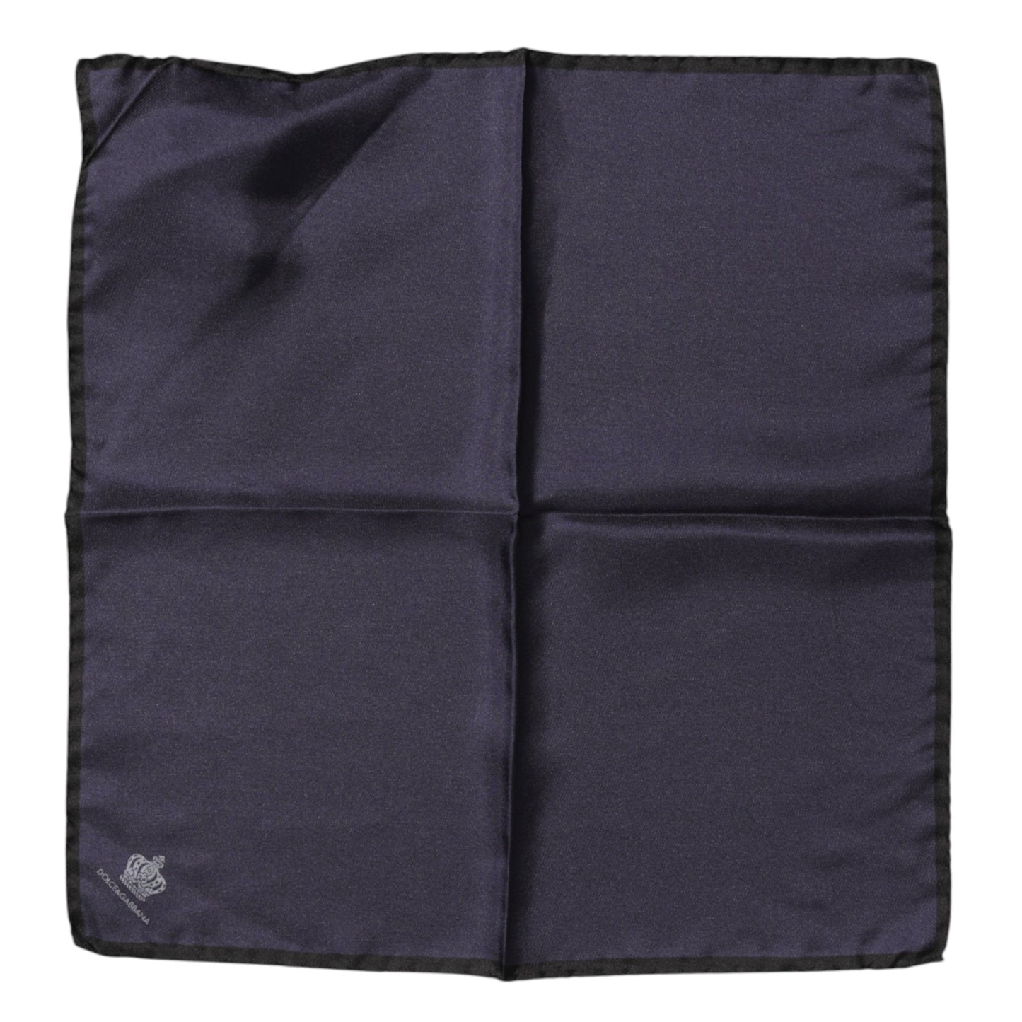 Dolce &amp; Gabbana Blauer quadratischer Foulard aus Seide mit DG-Krone für Herren
