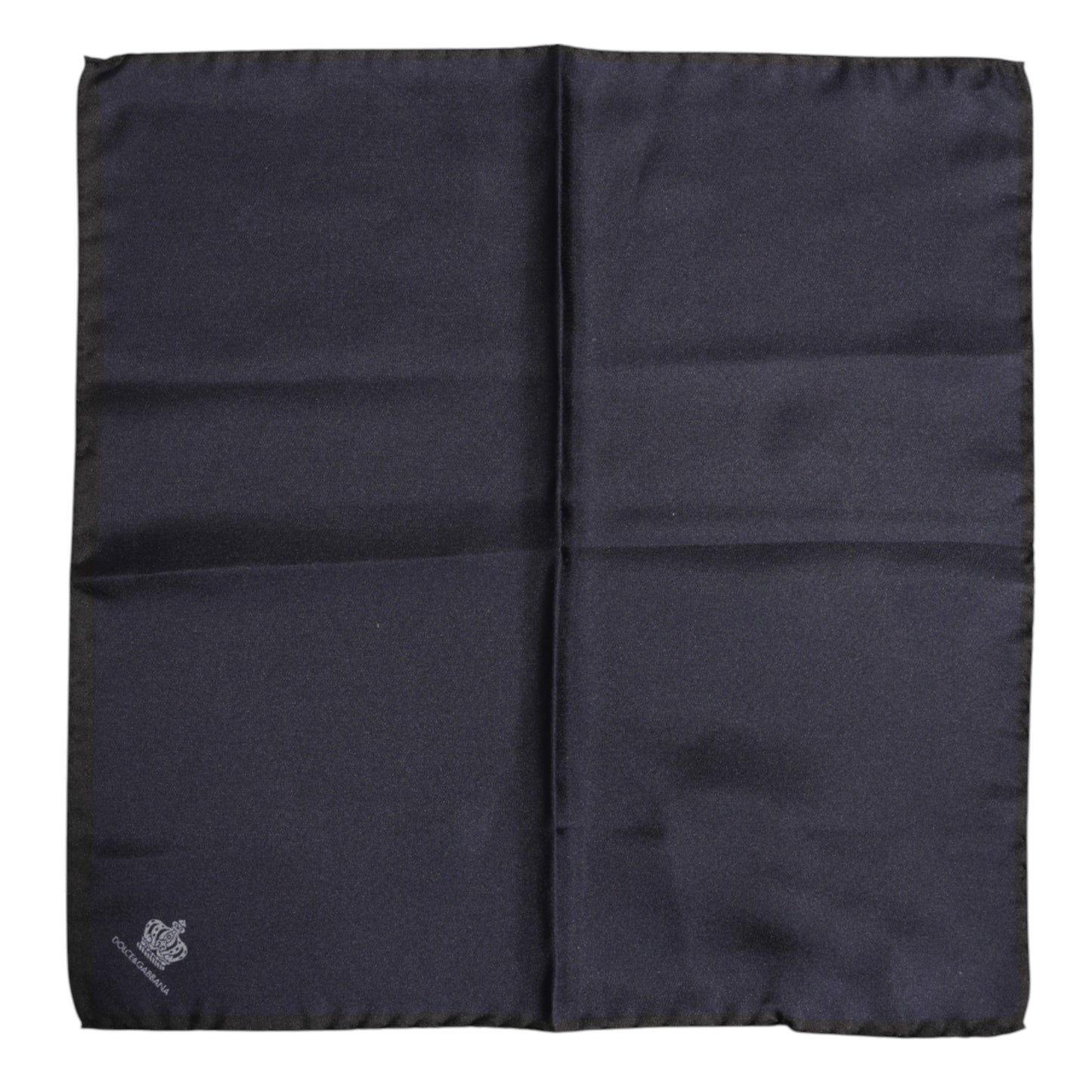 Dolce &amp; Gabbana Blauer quadratischer Foulard aus Seide mit DG-Krone für Herren