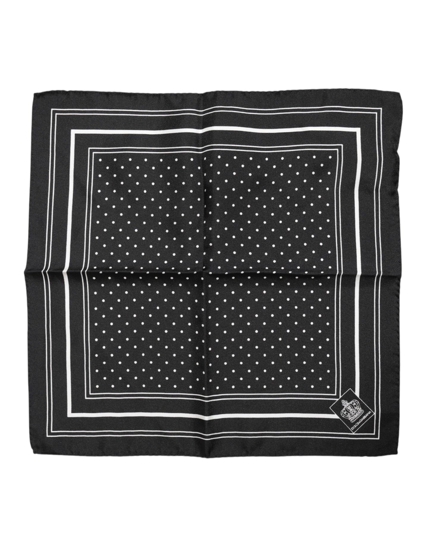 Dolce &amp; Gabbana Schwarz-Weiß-gepunkteter Herren-Foulardschal