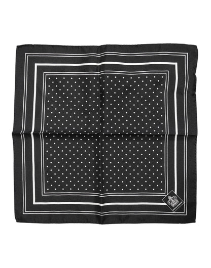 Dolce &amp; Gabbana Schwarz-Weiß-gepunkteter Herren-Foulardschal