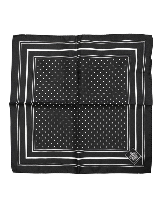 Dolce &amp; Gabbana Schwarz-Weiß-gepunkteter Herren-Foulardschal