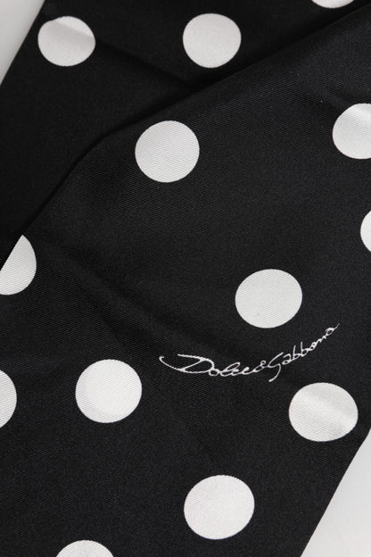 Dolce &amp; Gabbana Schwarz-Weiß-gepunkteter Seidenschal für Herren