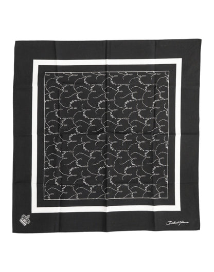 Dolce &amp; Gabbana – Schwarz-weiß bedruckter quadratischer Foulardschal
