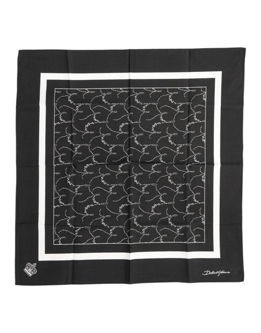 Dolce &amp; Gabbana – Schwarz-weiß bedruckter quadratischer Foulardschal