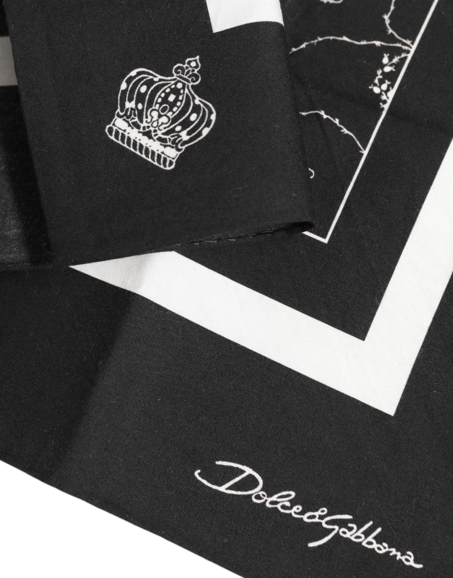 Dolce &amp; Gabbana – Schwarz-weiß bedruckter quadratischer Foulardschal
