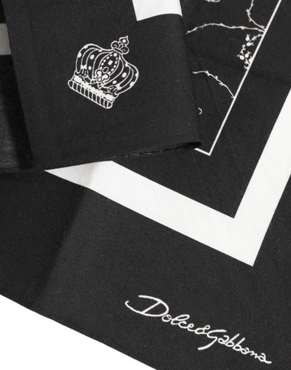 Dolce &amp; Gabbana – Schwarz-weiß bedruckter quadratischer Foulardschal