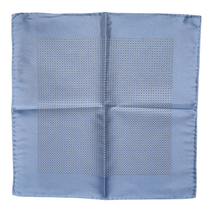 Dolce & Gabbana Light Blue Silk Square Men Foulard Scarf