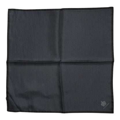 Dolce &amp; Gabbana Dunkelgrauer quadratischer Foulard aus Seide mit DG-Krone