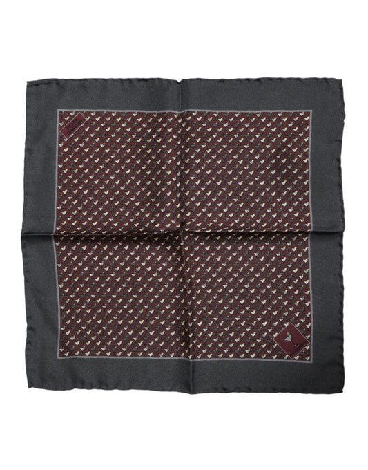 Dolce &amp; Gabbana – Kastanienbrauner quadratischer Foulard aus Cocktailseide