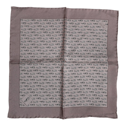 Dolce &amp; Gabbana – Quadratischer Foulard aus Seide mit Seepferdchenmuster in Braun