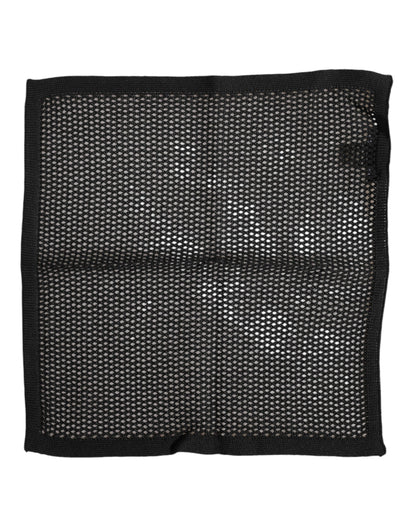 Dolce &amp; Gabbana – Schwarz gemusterter quadratischer Foulard-Schal aus Baumwolle