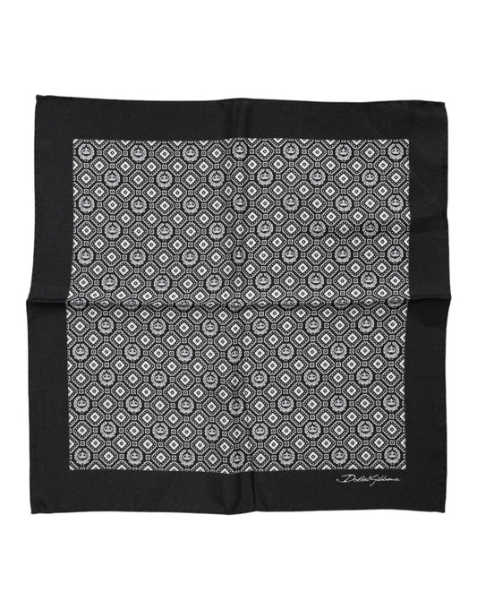 Dolce &amp; Gabbana – Schwarz-weiß gemusterter quadratischer Foulard-Schal