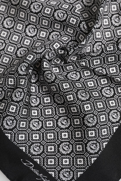 Dolce &amp; Gabbana – Schwarz-weiß gemusterter quadratischer Foulard-Schal