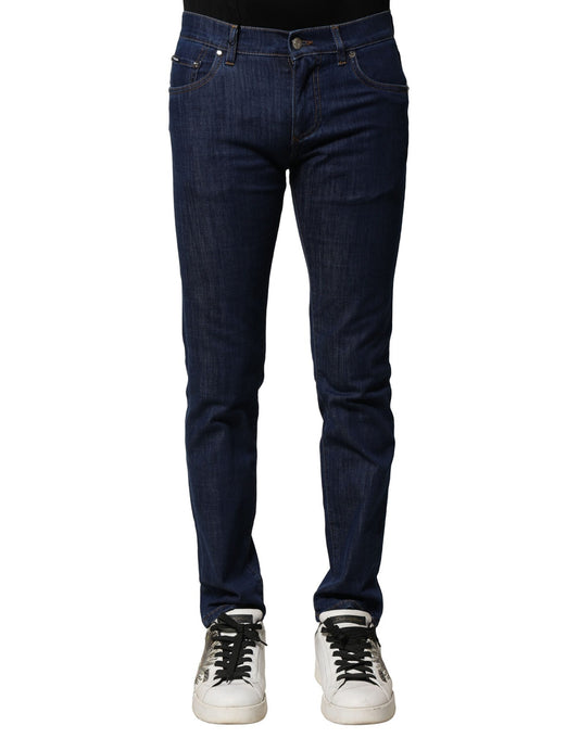 Dolce &amp; Gabbana Blaue Skinny Jeans aus Baumwollstretch für Herren