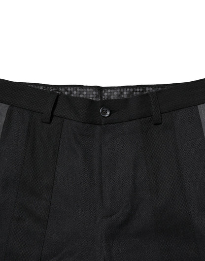 Dolce &amp; Gabbana – Schmal zulaufende Hose aus Baumwolle in Schwarz und Grau für Herren