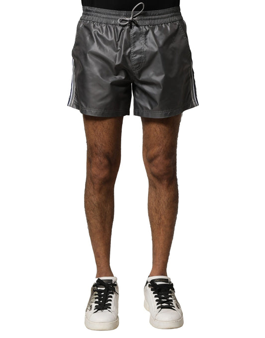Dolce &amp; Gabbana – Graue, lässige Bermudashorts aus Polyester mit mittlerer Taille