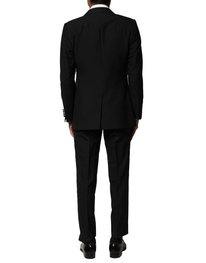 Dolce &amp; Gabbana Black Wool 3 Piece Single Breasted Suit