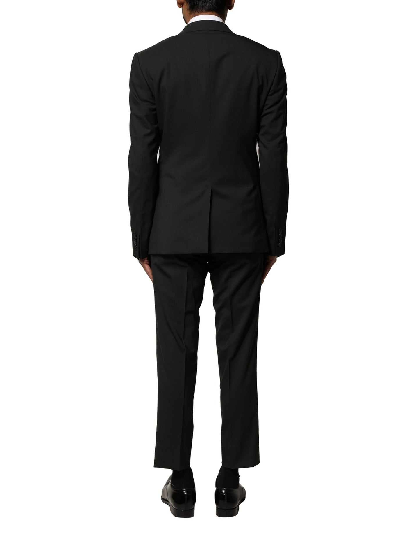 Dolce &amp; Gabbana Black Wool 2 Piece Single Breasted Suit