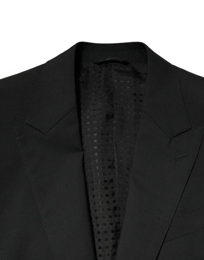 Dolce &amp; Gabbana Black Wool 2 Piece Single Breasted Suit