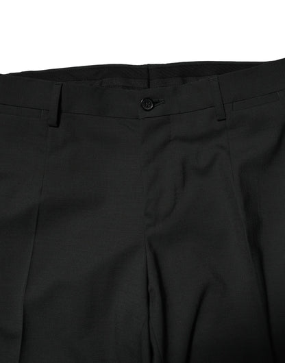 Dolce &amp; Gabbana Black Wool 2 Piece Single Breasted Suit