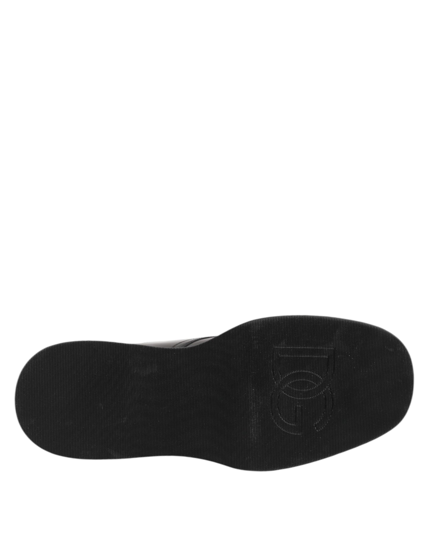 Dolce &amp; Gabbana Black Leather Logo Ankle Boots Lace Up Shoes