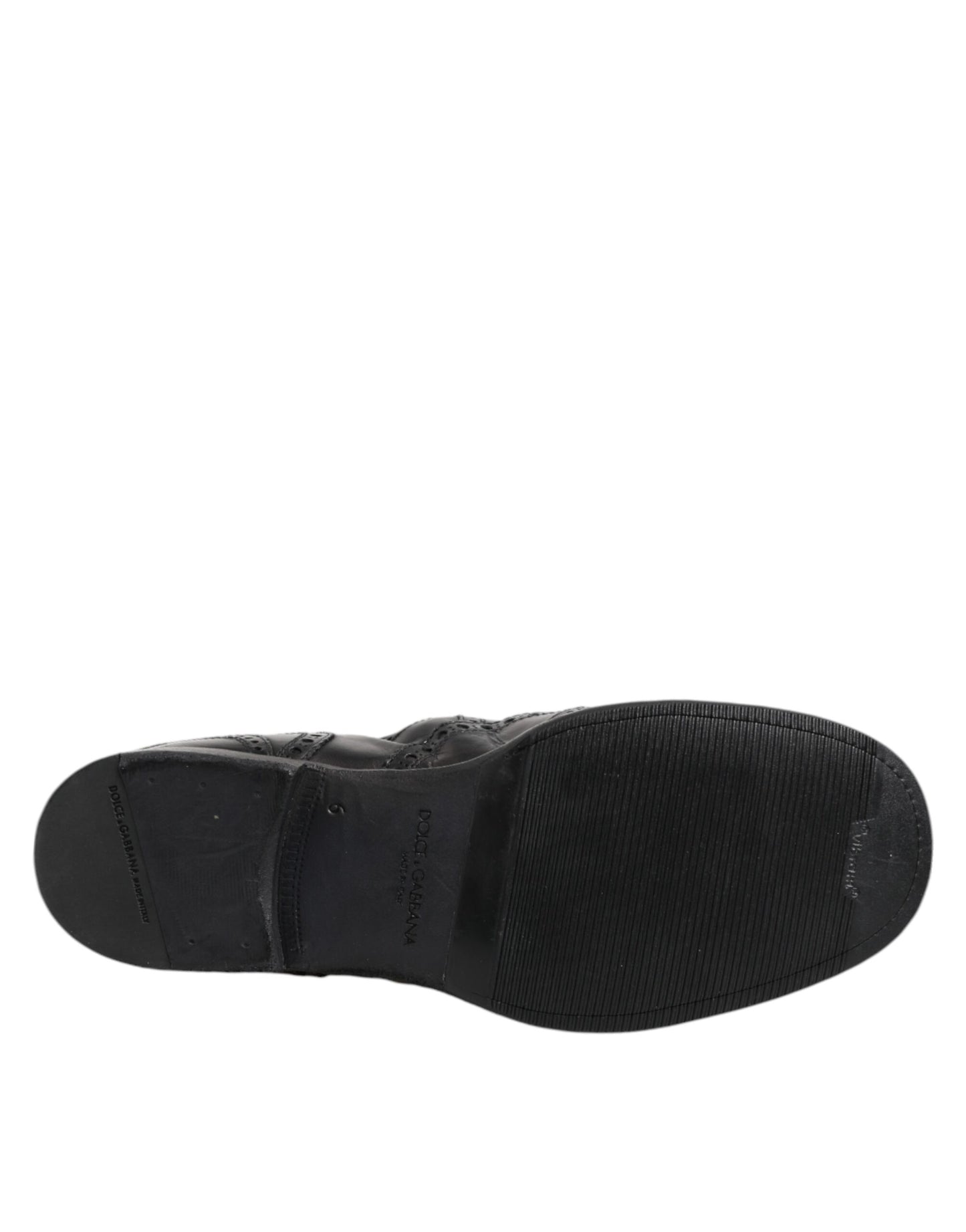 Dolce &amp; Gabbana Black Leather Ankle Boots Slip On Shoes