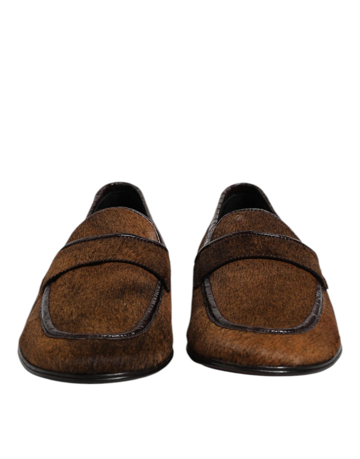 Dolce &amp; Gabbana Brown Loafers Leather Slip On Men Dress Shoes