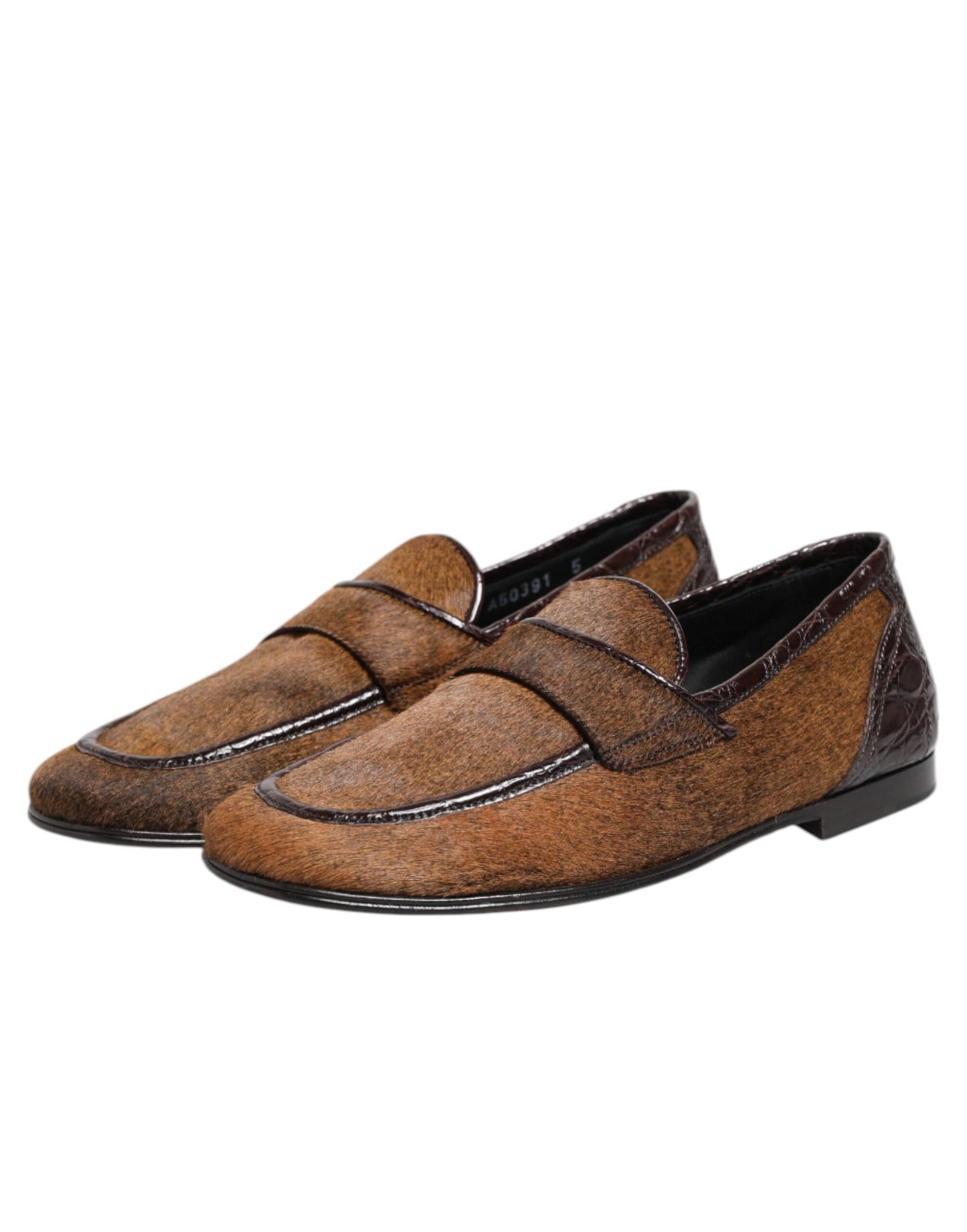 Dolce &amp; Gabbana Brown Loafers Leather Slip On Men Dress Shoes